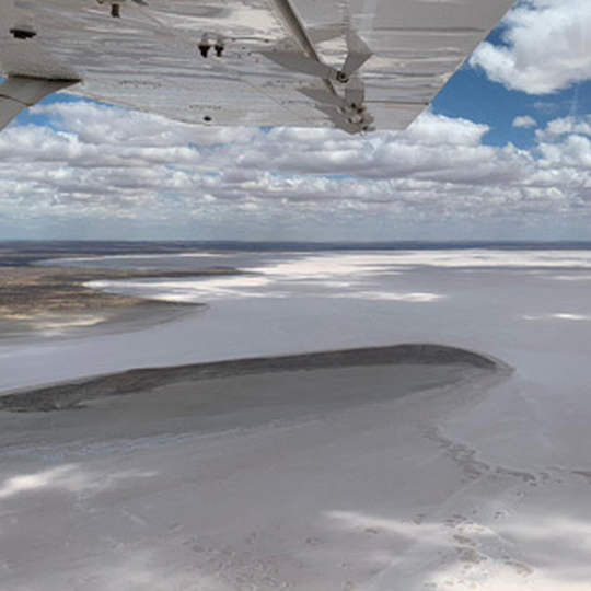 Flying over lake eyre